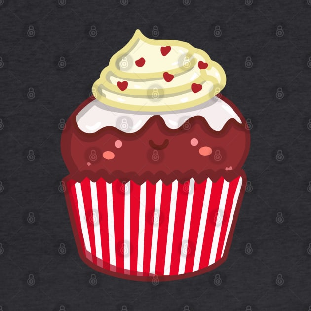 Red velvet cupcake doodle design by Marie.c.doodles